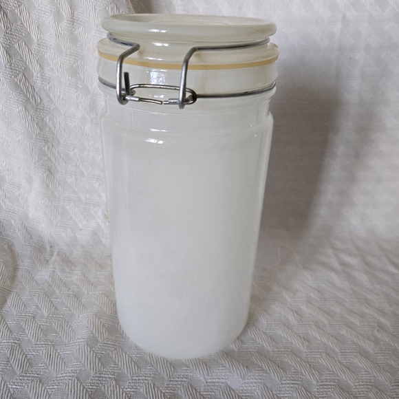 Glass Jar with Tree Design Frosted With Metal Latch - Picture 2 of 10